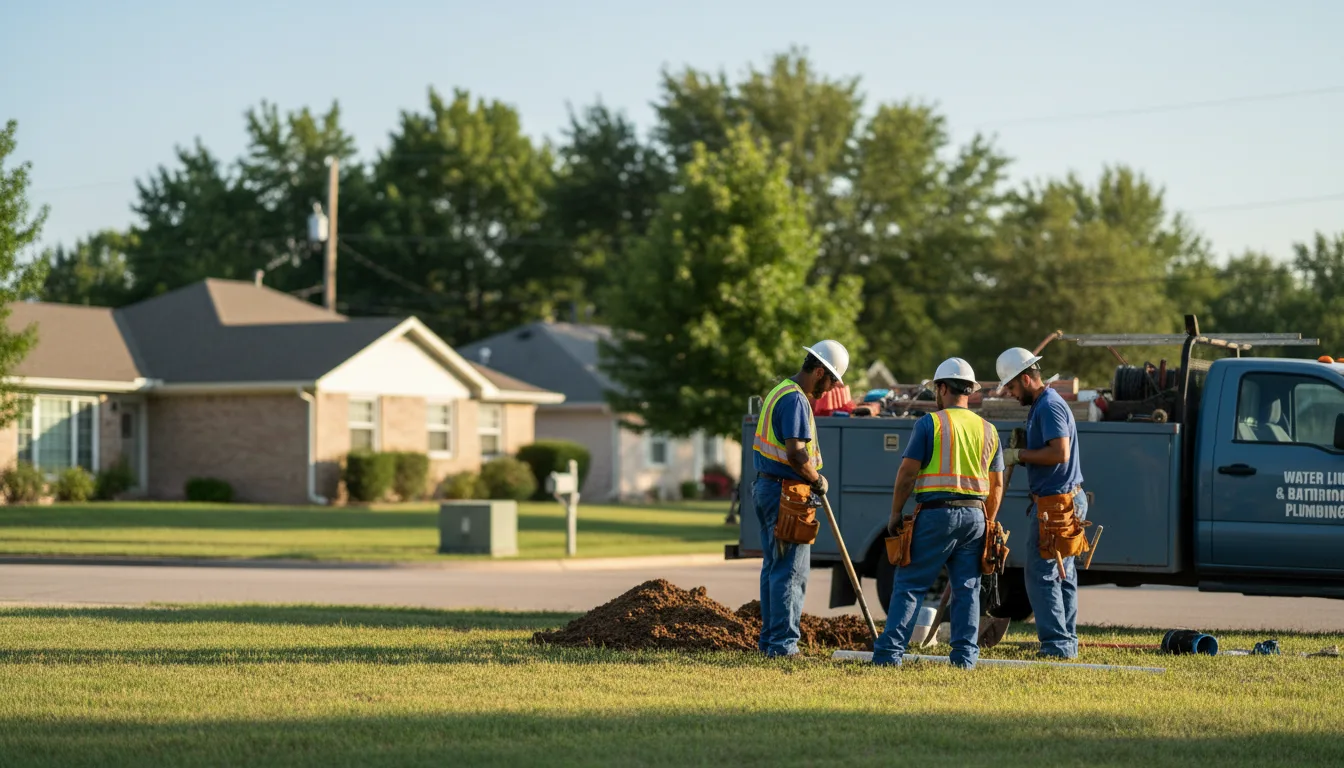 Residential water line and bathroom plumbing service in Upton, KY